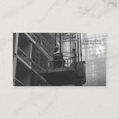 Bouwvakker op kraanplatform visitekaartje (Achterkant)