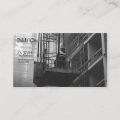 Bouwvakker op kraanplatform visitekaartje (Voorkant)