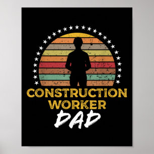 Bouwvakker papa, grappige voorman Job Quote G Poster