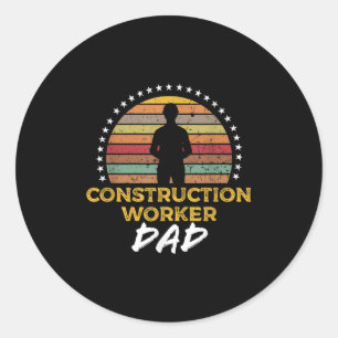 Bouwvakker papa, grappige voorman Job Quote G Ronde Sticker