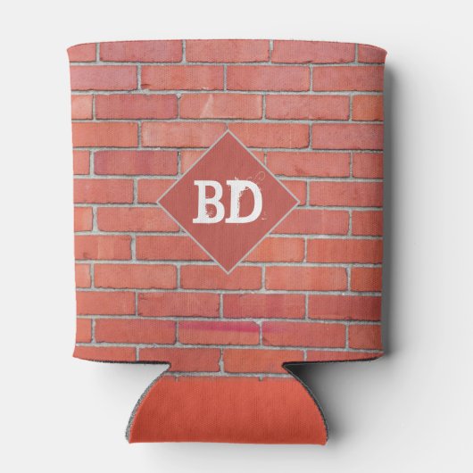 Bouwvakker Rode bakstenen muur metselaar Blikjeskoeler (Achterkant)