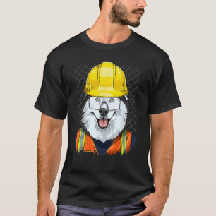 Bouwvakker Siberische Husky Arbeider Hond Hus T-shirt