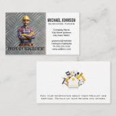 bouwvakker | stalen Borden patroon Visitekaartje (Voorkant / Achterkant)