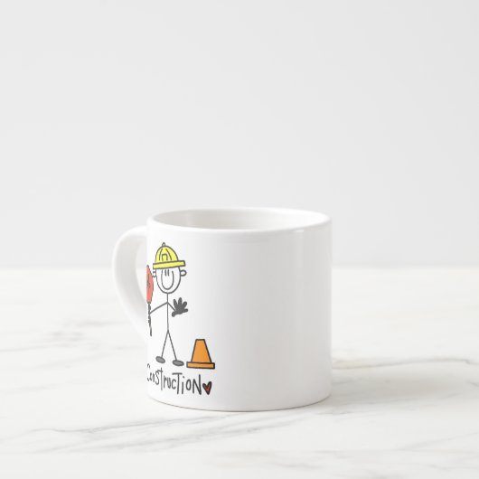 Bouwvakker Stickfiguur Espresso Kop (Links)