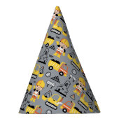 Bouwvakker Tipper Truck Digger Patroon Feesthoedjes (Rechts)