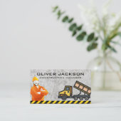 bouwvakker | vuilniswagen visitekaartje (Staand voorkant)