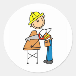 Bouwvakker Zaagplank Sticker