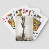 Bouwvakkers rijden door hoofdpijnbal pokerkaarten (Achterkant)