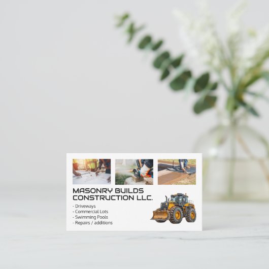 bouwvakkers | zware machines visitekaartje (Staand voorkant)