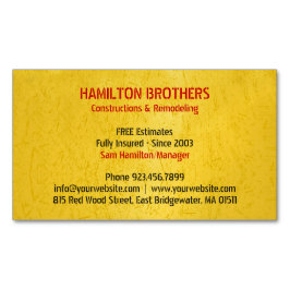 bouwvakman magnetisch visitekaartje