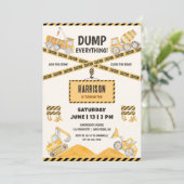 bouwverjaardag | vuilniswagen-feest kaart (Staand voorkant)