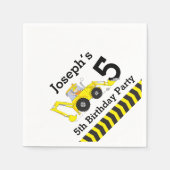 Bouwverjaardagsfeestje kinder papieren servetten (Voorkant)