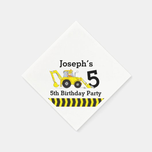 Bouwverjaardagsfeestje kinder papieren servetten (Hoek)