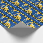 Bouwvoertuig Aangepaste bakken Blauwe dag Cadeaupapier (Hoek)