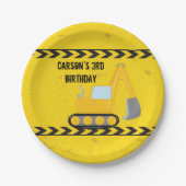 Bouwvoertuig Aangepaste kinderen op zaterdag Papieren Bordje (Voorkant)