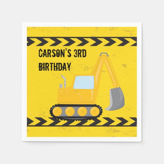 Bouwvoertuig Aangepaste kinderen op zaterdag Servet (Voorkant)