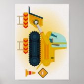 Bouwvoertuig Bulldozer Afdrukken Kinder kamer Poster (Voorkant)