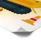 Bouwvoertuig Bulldozer Afdrukken Kinder kamer Poster (Hoek)