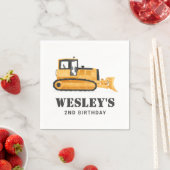 Bouwvoertuig Bulldozer Verjaardagsfeest Servet (Insitu)