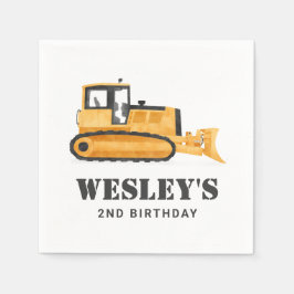 Bouwvoertuig Bulldozer Verjaardagsfeest Servet