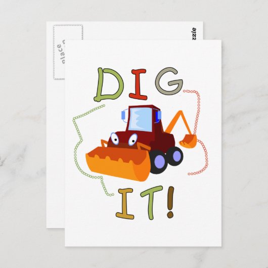 Bouwvoertuig dig het T-shirts en cadeaus Briefkaart (Voorkant / Achterkant)