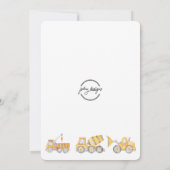 Bouwvoertuig Digger Verjaardag Kaart (Achterkant)