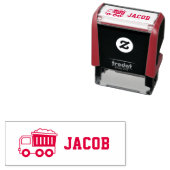 Bouwvoertuig Dump Truck Kinder gepersonaliseerd Zelfinktende Stempel (In situ)