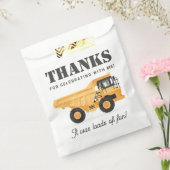 Bouwvoertuig Dump Truck Verjaardag Bedankzakje (Gezegeld)