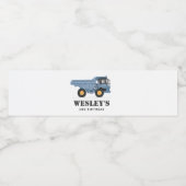 Bouwvoertuig Dump Truck Verjaardag Waterfles Etiket (Enkel label)