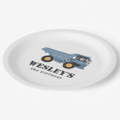 Bouwvoertuig Dump Truck Verjaardagsfeest Papieren Bordje (Gekanteld)