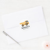 Bouwvoertuig Dump Truck Verjaardagsfeest Ronde Sticker (Envelop)