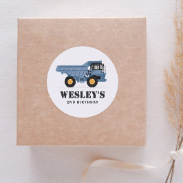 Bouwvoertuig Dump Truck Verjaardagsfeest Ronde Sticker