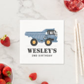 Bouwvoertuig Dump Truck Verjaardagsfeest Servet (Insitu)