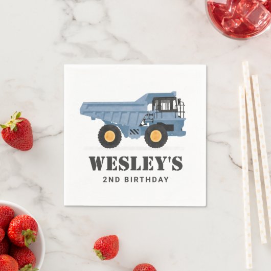 Bouwvoertuig Dump Truck Verjaardagsfeest Servet (Insitu)