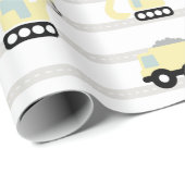 Bouwvoertuig en verkeerspatroon cadeaupapier (Rol Hoek)