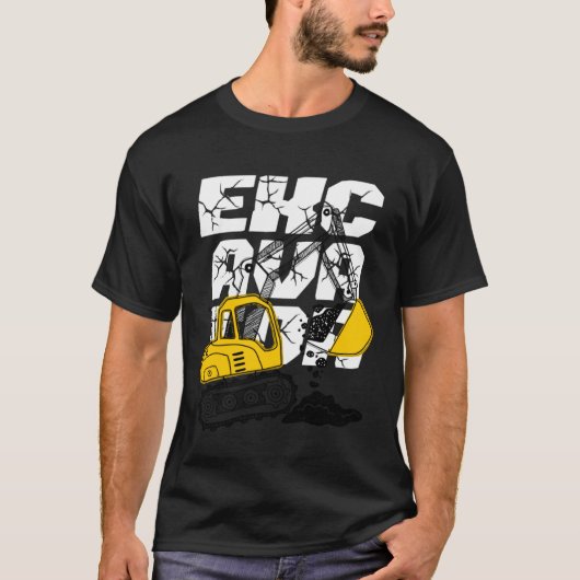 Bouwvoertuig graafmachine jongen Kind aan T-shirt (Voorkant)