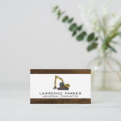 Bouwvoertuig graafmachine Logo Visitekaartje (Staand voorkant)