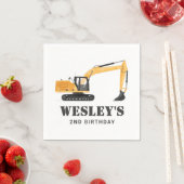 Bouwvoertuig Graafmachine Verjaardagsfeest Servet (Insitu)