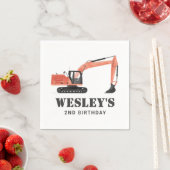 Bouwvoertuig Graafmachine Verjaardagsfeest Servet (Insitu)