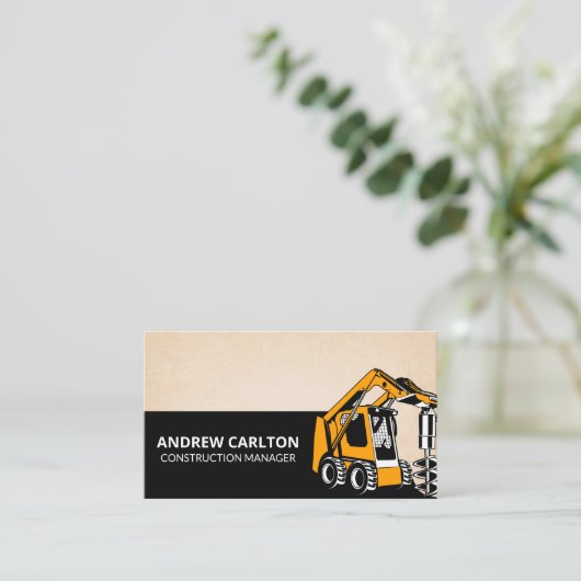 Bouwvoertuig | Grondboormachines Visitekaartje (Staand voorkant)