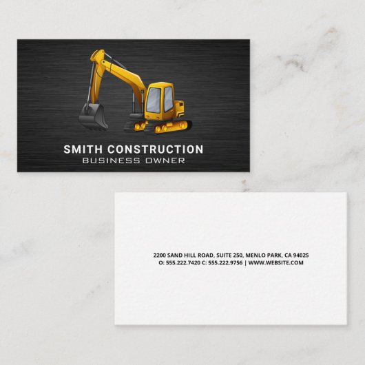 bouwvoertuig | grondgraaier visitekaartje (Voorkant / Achterkant)
