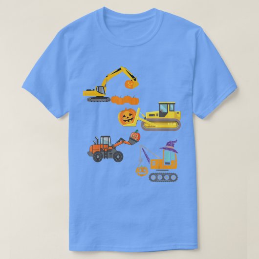 Bouwvoertuig Halloween Crane Truck Pumpkin T-shirt (Design voorkant)