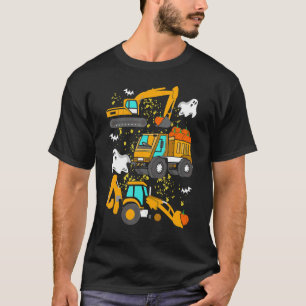 Bouwvoertuig Halloween Crane Truck Pumpkin T-shirt