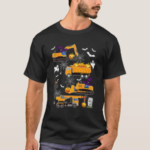 Bouwvoertuig Halloween Crane Truck Pumpkin T-shirt