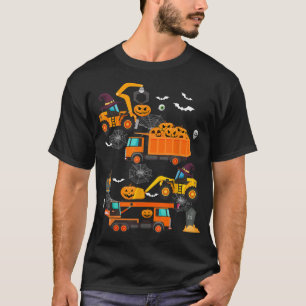 Bouwvoertuig Halloween Crane Truck Pumpkin T-shirt