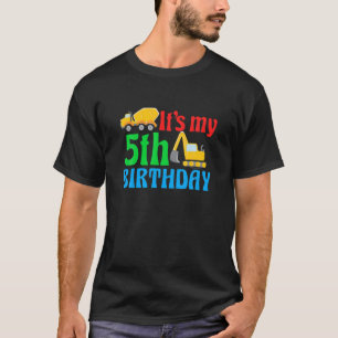 Bouwvoertuig Het is mijn vijfde verjaardag T-shirt