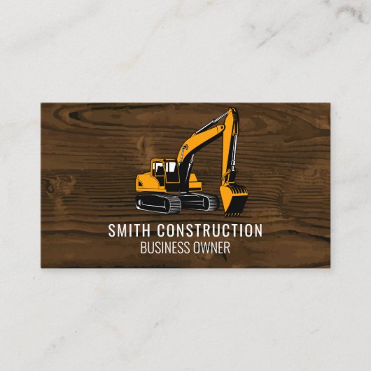 Bouwvoertuig | Hout Visitekaartje (Voorkant)