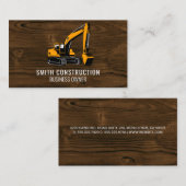 Bouwvoertuig | Hout Visitekaartje (Voorkant / Achterkant)