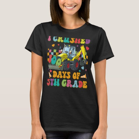 Bouwvoertuig I 100 dagen van 5e gra T-shirt (Voorkant)
