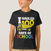 Bouwvoertuig koel 100 dagen van schoolstortplaats t-shirt (Voorkant)
